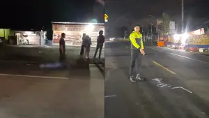 Kecelakaan di Parungkuda Sukabumi pada Kamis (9/4/2026) malam, Terekam CCTV. (Sumber : Video Warga/Istimewa).