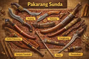 Ilustrasi - Pakarang atau Senjata Tajam Sunda (Sumber : AI chatGPT)