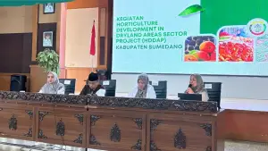 Rapat Koordinasi Lanjutan kegiatan Horticulture Development in Dryland Areas Project (HDDAP) yang digelar di Kabupaten Sumedang, Kamis (9/4/2026). (Sumber : IG Distanhorti Jabar)