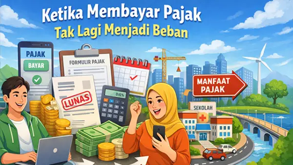 Ilustrasi - Membayar pajak kini tak lagi terasa berat. (Sumber : AI/ChatGPT).