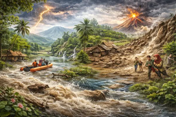 Ilustrasi -  Istilah Bencana Alam dalam Bahasa Sunda (Sumber : AI chatGPT)