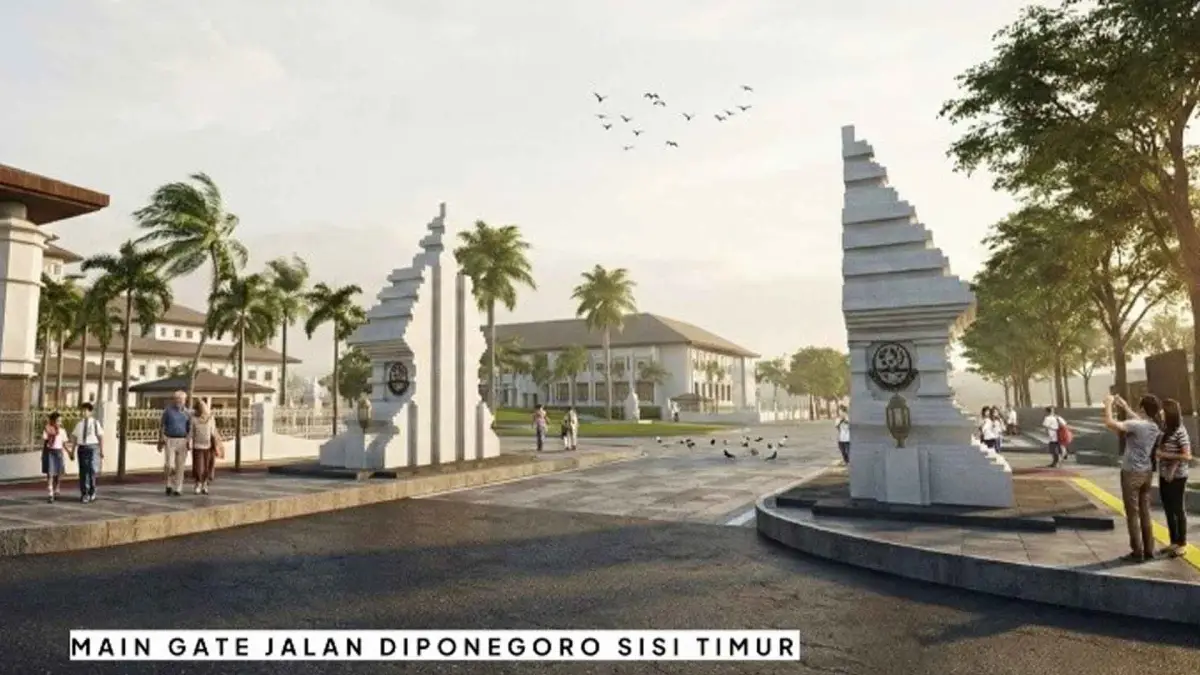 Visual desain penataan kawasan depan Gedung Sate di koridor Jalan Diponegoro sisi timur, Kota Bandung. | Foto: Dok. Pemprov Jabar
