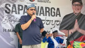 Anggota DPRD Jabar Muhammad Jaenudin menggelar kegiatan Sapa Warga Berbasis Budaya, di Nagrak, Kabupaten Sukabumi, Jumat (10/4/2026) | Foto : dok.tim adc