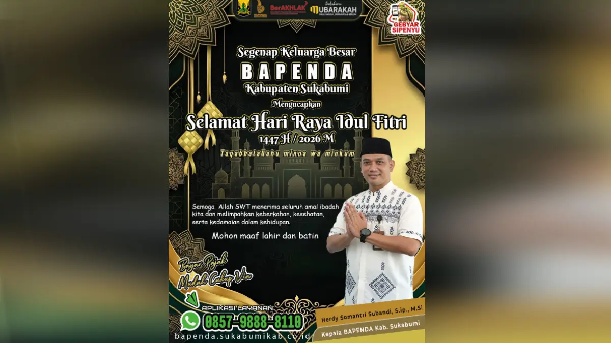 Ucapan Idul Fitri 1447 H, Bapenda Kabupaten Sukabumi