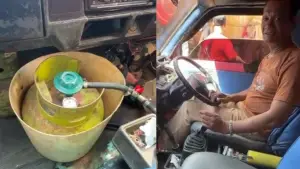 Angkot Sukaraja-Kota Sukabumi yang viral  menggunakan Gas LPG pengganti BBM. (Sumber: Istimewa)