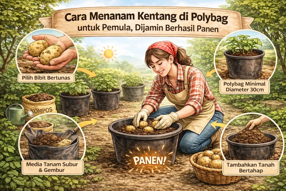 Cuma Pakai Polybag! Begini Cara Menanam Kentang Biar Panen Banyak