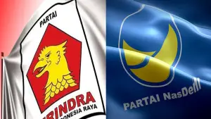 Bendera Partai Gerindra dan Partai Nasdem | Foto : Istimewa