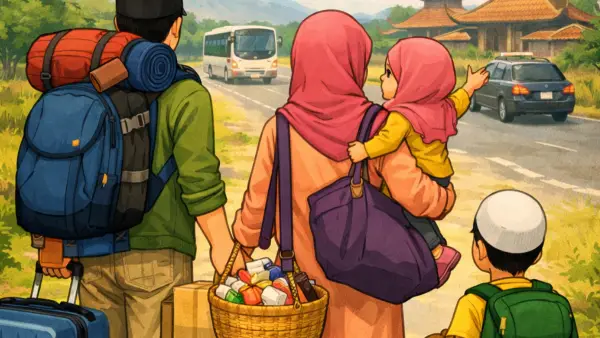 Ilustrasi AI. Belanja warga selama ramadan dan idul fitri 2026 (Sumber: copilot)