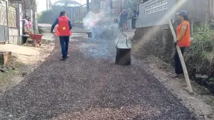Pemeliharaan Berkala Jalan Ruas Cijalingan - Cibalung Kabupaten Sukabumi (Sumber: dinas pu)