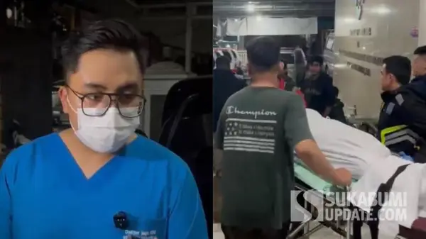 Humas RSUD R. Syamsudin SH, dr. Irfan Nugraha mengungkap hasil visum korban longsor Sukalarang Sukabumi. (Sumber Foto: SU/Turangga Anom)