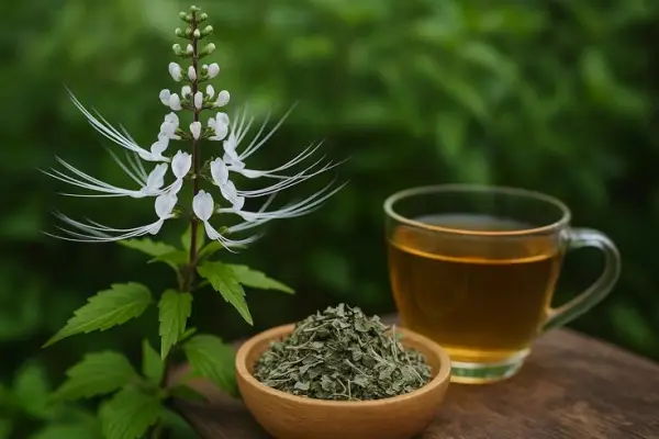 Ilustrasi air ramuan kumis kucing dapat membantu meredakan asam urat (Sumber : sukatani)