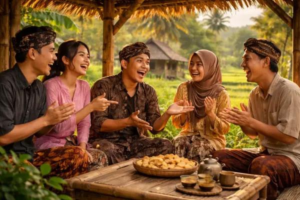 Ilustrasi - Contoh paparikan bahasa Sunda, cara orang sunda menyampaikan pesan sekaligus sebagai hiburan (Sumber : AI chatGPT)