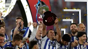 Selebrasi para pemain Real Sociedad setelah berhasil menjuarai Copa del Rey (Sumber: Instagram/@laliga)