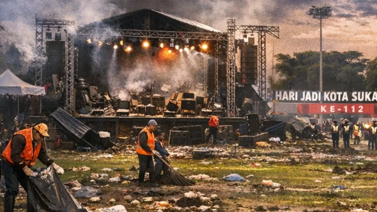 Lapang Surken Rusak Usai Konser, Dilema Industri kreatif di Kota Sukabumi