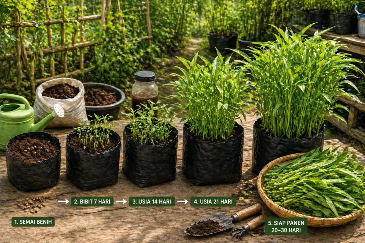 Cara Menanam Kangkung di Polybag untuk Pemula yang Praktis dan Cepat Panen