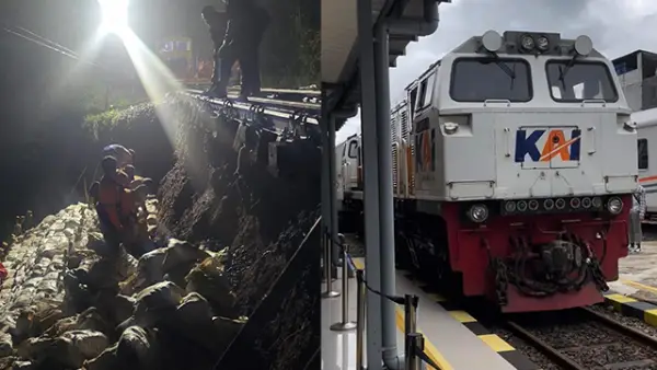 Gogosan di Petak Jalur Cibeber–Lampegan, Perjalanan KA Siliwangi Hari Ini Kamis (23/04/2026) Dibatalkan. (Sumber : Istimewa.)