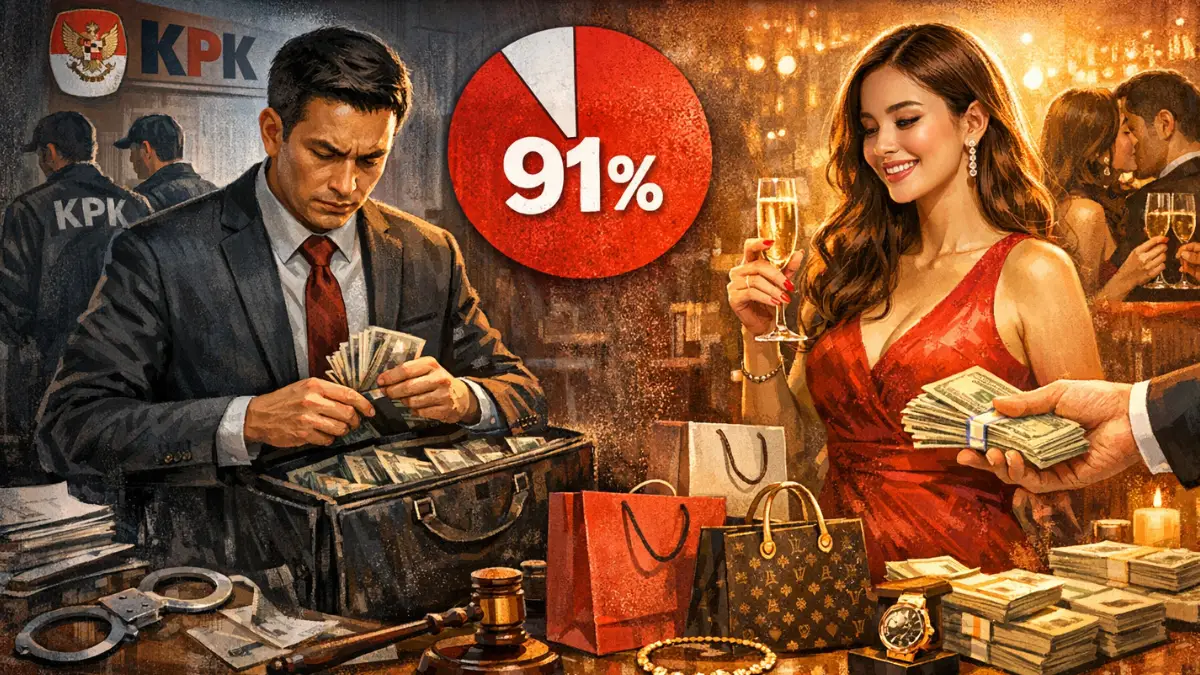 Data KPK: 91% Pelaku Korupsi Adalah Laki-laki, Uangnya Ada yang Mengalir ke Perempuan Lain