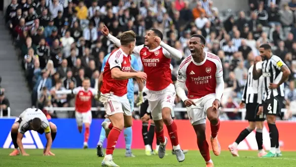 Selebrasi para pemain Arsenal setelah berhasil unggul atas Newcastle United (Sumber: web/arsenal.com)