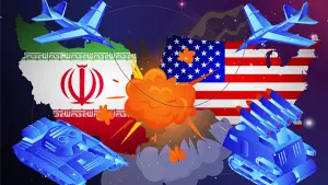 Ilustrasi perang Amerika Serikat dan Iran. (Sumber : AI/ChatGPT).