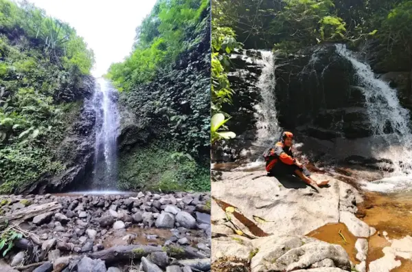 Curug Batlem atau batu lempar yang ada di Cugenang, Cianjur, salah satu surga tersembunyi yang layak dikunjungi (Sumber : Gmaps)