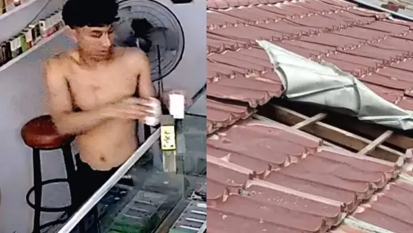 Rekaman aksi pencurian di toko rokok elektrik Sundawenang Parungkuda (Sumber: cctv)