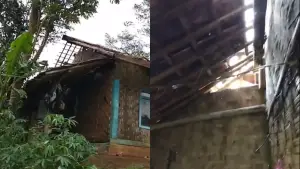 Kondisi rumah warga usai diterjang hujan dan angin kencang di Desa Sirnasari, Kecamatan Pabuaran, Kabupaten Sukabumi | Foto : dok. warga