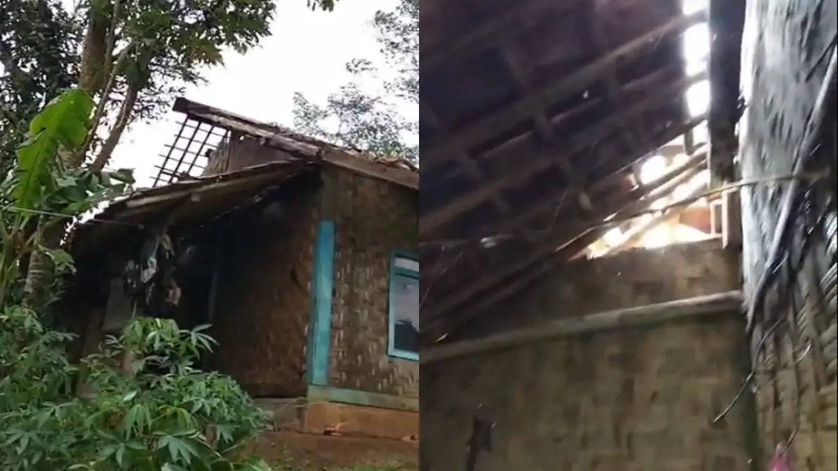 Hujan Angin Terjang Rumah di Pabuaran Sukabumi, Ibu dan 2 Anak Mengungsi