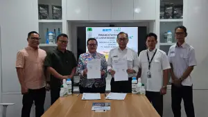Penandatanganan kerja sama dilakukan di Jakarta pada Rabu (29/4/2026), oleh Direktur Utama PT IMP 168 Pamrihadi dan Direktur Utama PT IBL Mira Rachmiati. (Sumber: Istimewa)