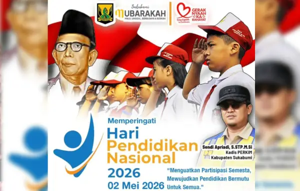 Peringatan hardiknas dari Disperkim Kabupaten Sukabumi. (Sumber: Istimewa)
