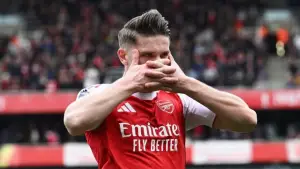 Selebrasi Viktor Gyokeres saat mencetak gol ke gawang Fulham (Sumber: web/arsenal.com)