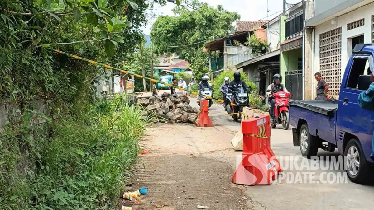 Akses Karangtengah-Nagrak Terganggu Jalan Amblas, UPTD PU Pastikan Perbaikan Tengah Berjalan