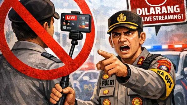 Ilustrasi AI. Polri larang personil live streaming saat bertugas (Sumber: copilot)