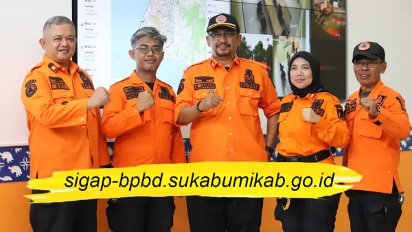 Bupati Sukabumi, Asep Japar, bersama jajaran BPBD saat peluncuran aplikasi SIGAP | Foto : dok. bpbd