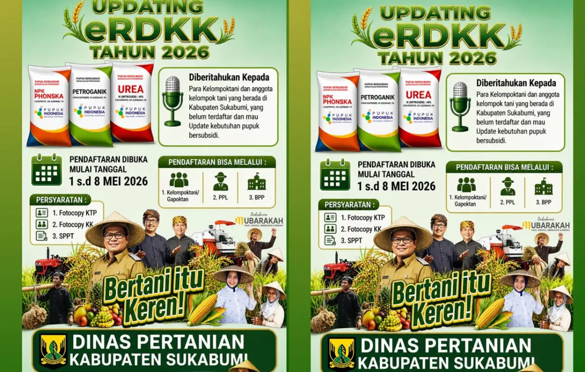 Pupuk Subsidi 2026 Aman, Distan Sukabumi Minta Petani Segera Perbarui Data e-RDKK