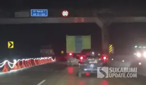 Kondisi di titik longsor KM 72 Tol Bocimi Seksi 2 yang sudah rampung ditangani. Arus lalu lintas dibuka kembali. (Sumber Foto: Istimewa)