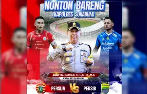 Nobar Persija vs Persib di Polres Sukabumi. (Sumber: Istimewa)