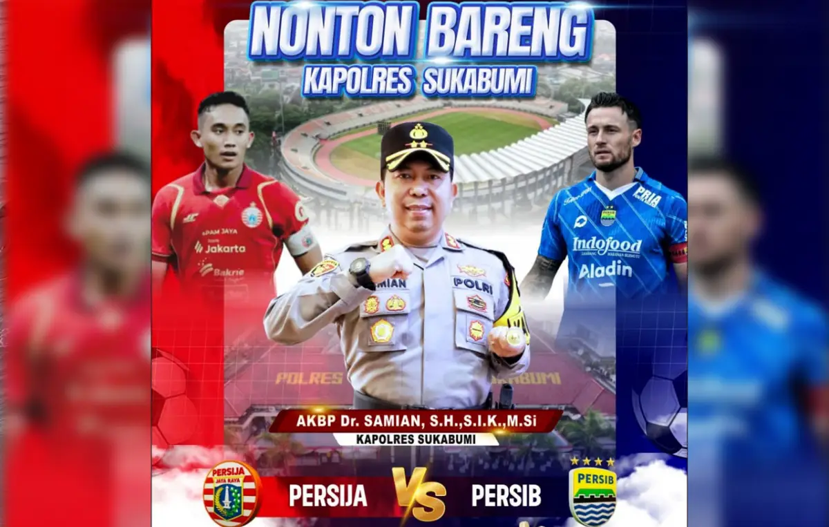 Nobar Derby Panas Persija vs Persib Hadir di Mako Polres Sukabumi