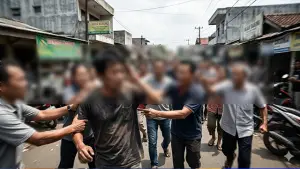 Ilustrasi - Pria di amankan warga di Parungkuda Sukabumi, usai diduga melakukan pencabulan terhadap anak dibawah umur. (Sumber : AI/Gemini).