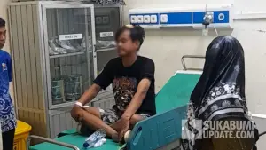 Salah seorang bobotoh korban penyerangan OTK usai nobar Pesib VS Persija di Sukabumi | Foto : Ibnu Sanubari