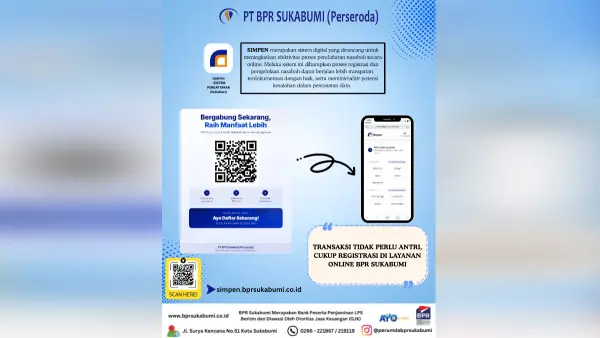Melalui SIMPEN, masyarakat kini dapat melakukan pendaftaran produk layanan BPR Sukabumi secara lebih praktis hanya melalui gawai. (Sumber: dok BPR Sukabumi)