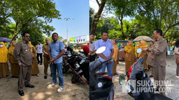 Bupati Sukabumi Asep Japar saat sidak parkir liar di depan RSUD Palabuhanratu | Foto : Capture video / Ilyas Supendi
