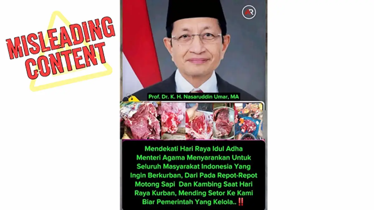 Cek Fakta: Menag Minta Warga Ganti Setor Dana ke Pemerintah daripada Berqurban