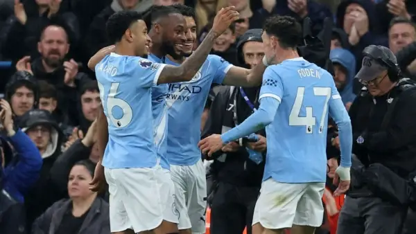 Selebrasi para pemain Manchester City setelah berhasil menang atas Crystal Palace (Sumber: web/espn.com)