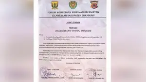 Surat edaran Forkompimcam Cibadak yang melarang pawai samen di jalan raya (Sumber: dok warganet)