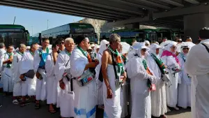 Jemaah haji Indonesia tiba di tanah suci. (Sumber Foto: Dok. Kemenhaj)