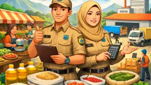 Ilustrasi AI. Disdagin Kabupaten Sukabumi pastikan stok bapokting aman (Sumber: copilot)