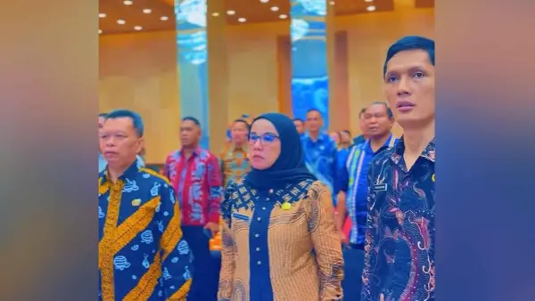 Kepala DKUKM Kabupaten Sukabumi, Sri Hastuty Harahap, saat menghadiri Rakornas Kementerian Koperasi Tahun 2026 di Jakarta. (Sumber Foto: Istimewa)