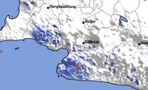 Episenter gempa M3,5 di Sukabumi, Sabtu pagi (16/5/2026). (Sumber : BMKG)