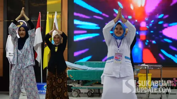 Lomba Hand Hygiene Dance yang digelar di RSUD Sekarwangi Cibadak Sukabumi. (Sumber Foto: Istimewa)