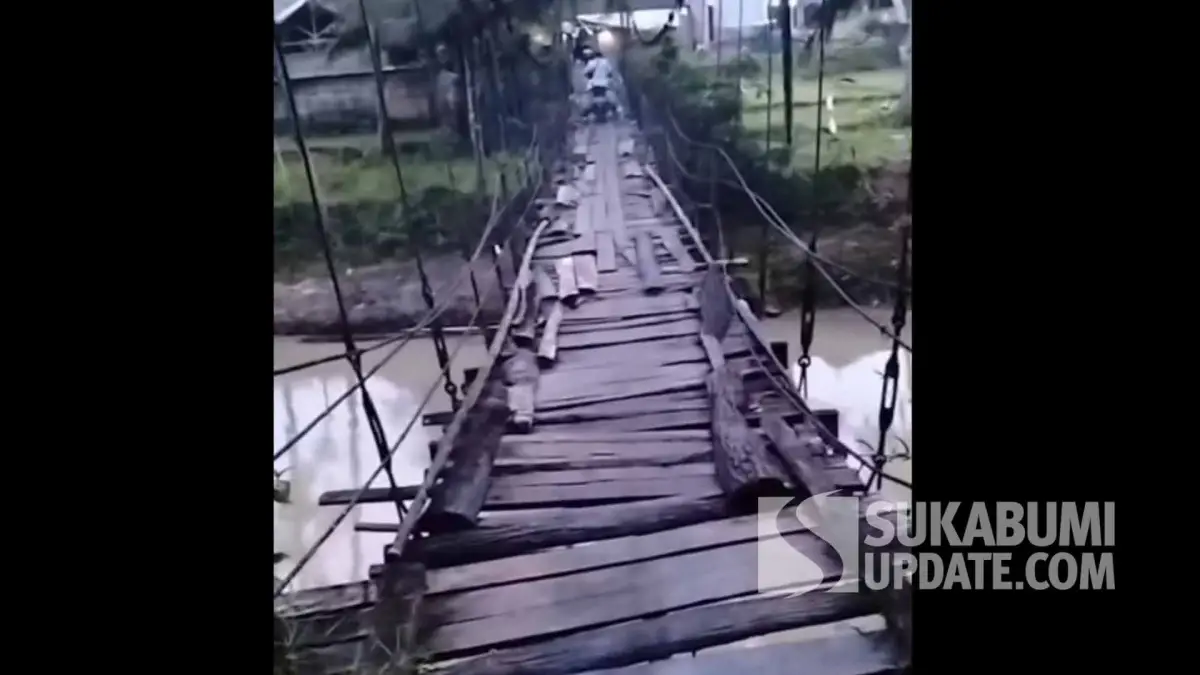 16 Tahun Rusak, Potret Jembatan Gantung Lokasi Jatuhnya Keluarga Guru Honorer di Sukabumi